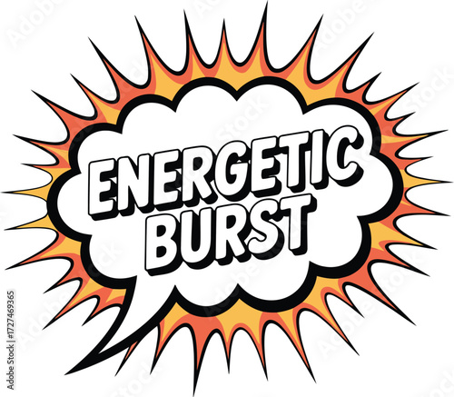 Energetic Burst Speech Bubble Comic Style Expression Explosion Pop Art