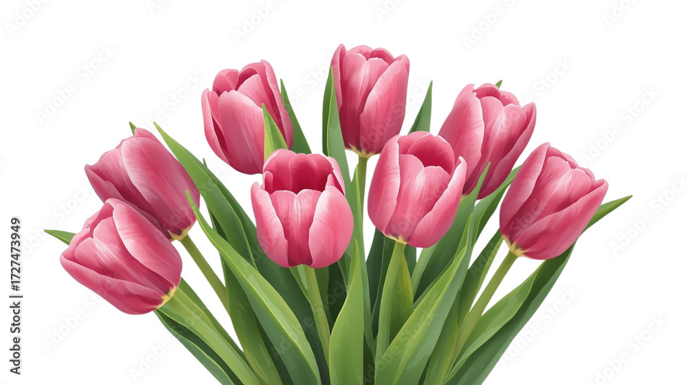 Beautiful Bouquet of Pink Tulips Vibrant Spring Flowers