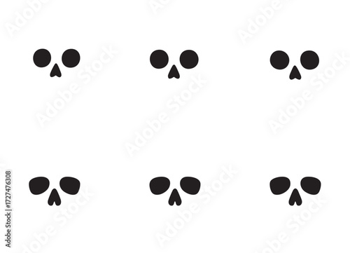 A Skull and Crossbones, skull and crossbones vinyl stickers decal for exterior use or phone,tablet, photograph showcasing three identical, Skull And Crossbones Images