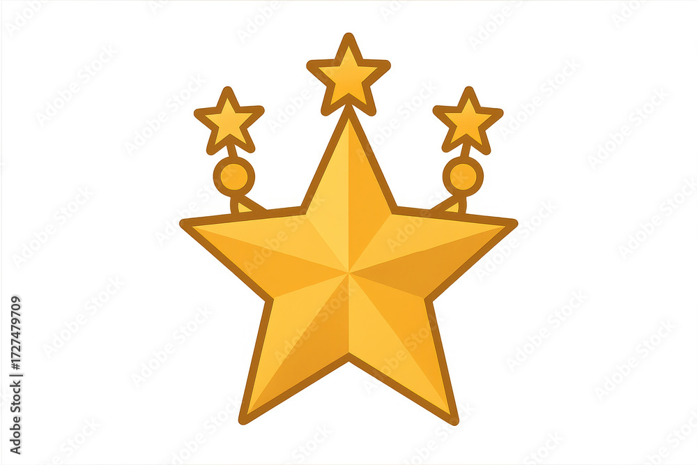 Obraz premium Gold rating star icon representing quality and achievement