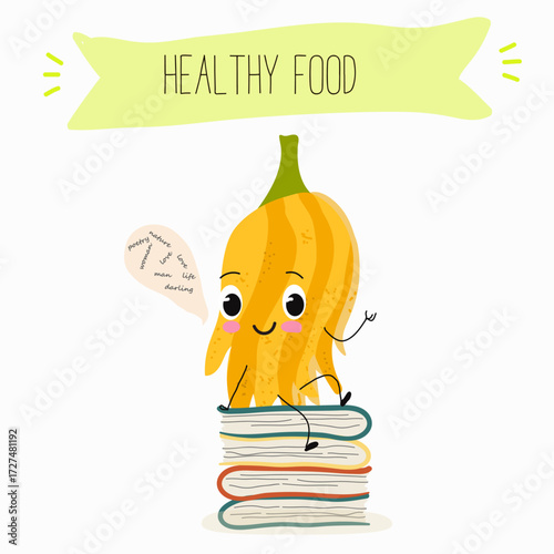 Buddha's hand fruit funny characters, hand drawn vector illustration.