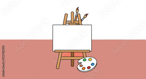 Blank easel icon vector illustration 