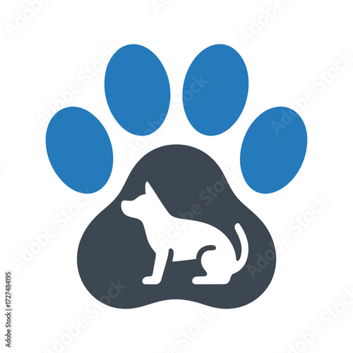 Pet paw print icon