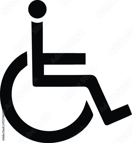 Iconic wheelchair symbol representing accessibility and disability support services