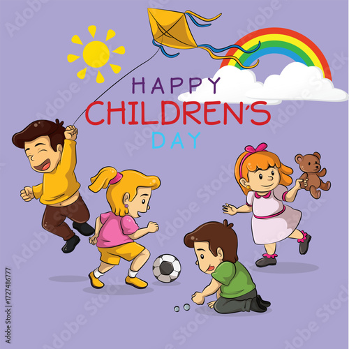 world childeren's day in illustrator