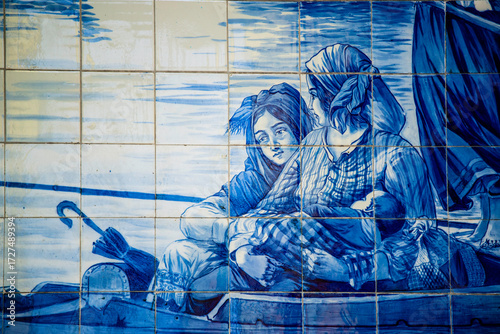 Photos Porto, Portugal - July 9 2025: The beautiful ceramic tile decoration wall in the