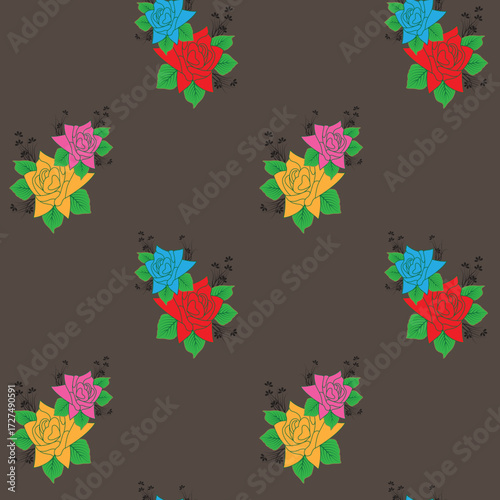 multi colored decorated hand drawn rendered traced embraided ornamental all over base background. repeat pattern geometrical texture border ethnic tribal creative design	
