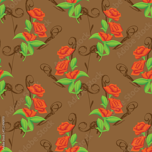 multi colored decorated hand drawn rendered traced embraided ornamental all over base background. repeat pattern geometrical texture border ethnic tribal creative design	

