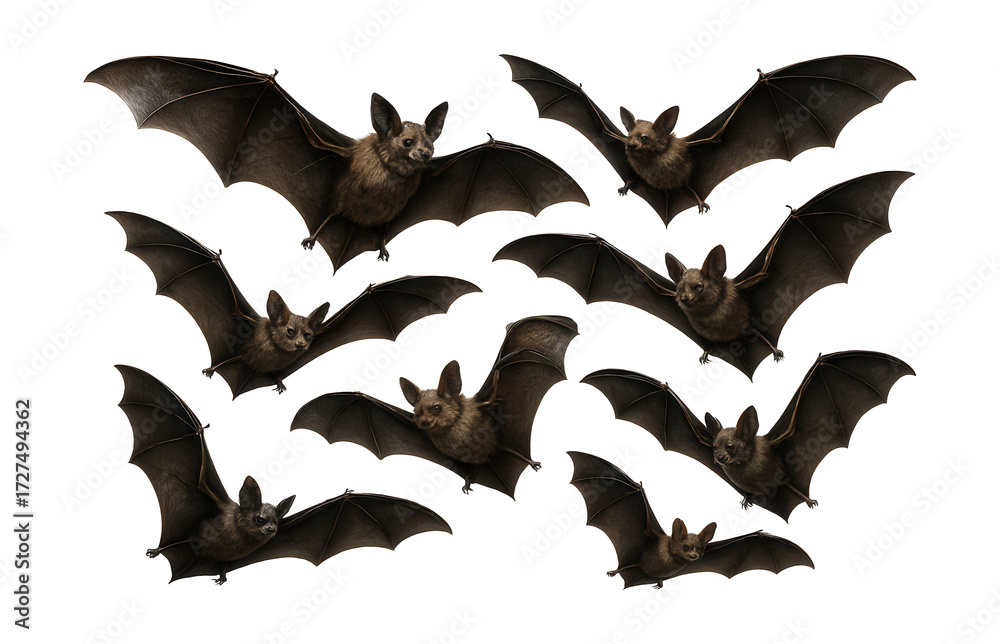 Naklejka premium Halloween bats in flight.