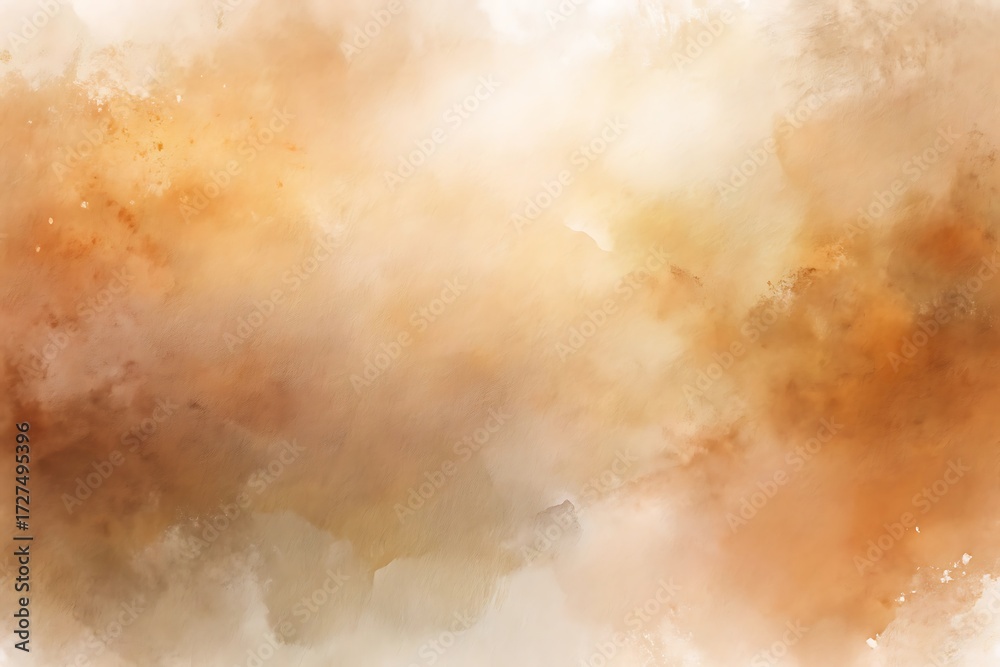 Obraz premium Soft abstract watercolor texture with blended hues of warm orange yellow and beige for backgrounds