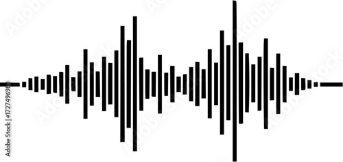Audio sound wave graphic equalizer waveform music frequency voice recording signal vector design

