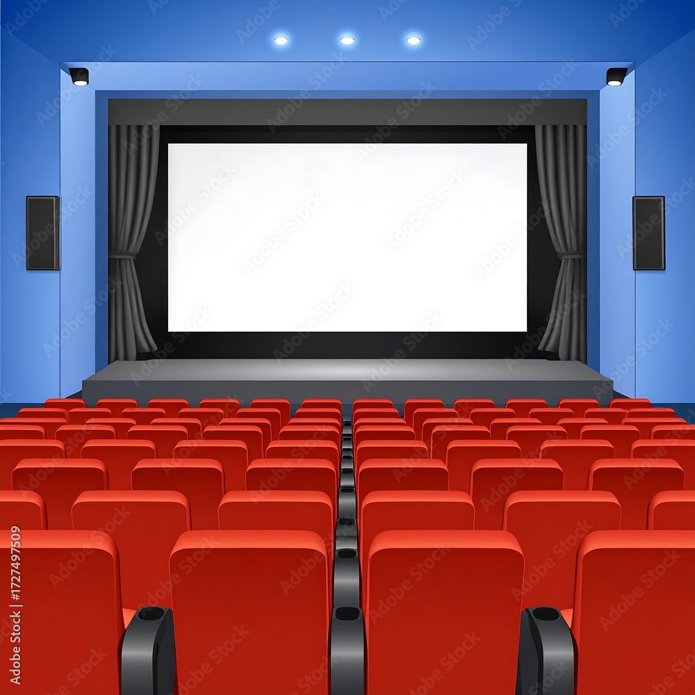Fototapeta premium Cinema interior, bright and empty