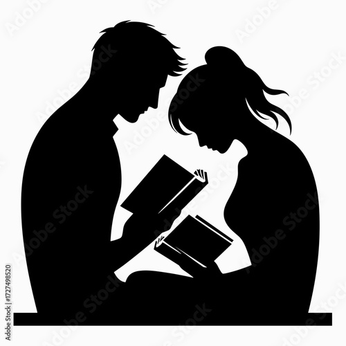 Couple reading books