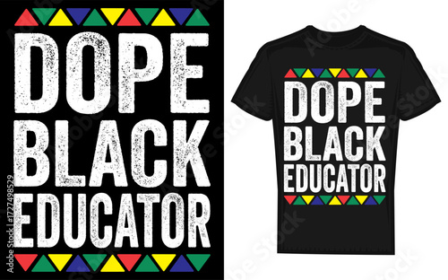Dope black educator history month celebration design with vibrant colors and bold typography