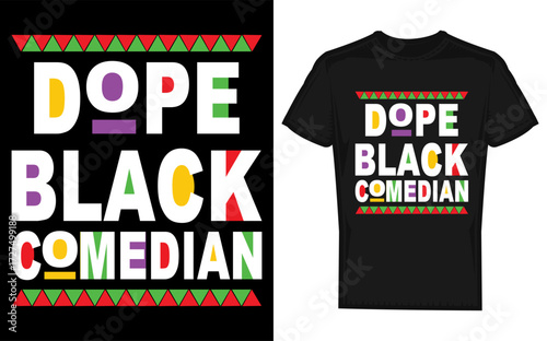 Proud african american comedian celebrating their profession with vibrant colors
