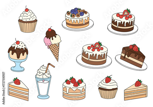 A delightful collection of sweet desserts and treats.