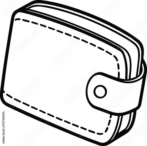 wallet outline vector and illustration line art