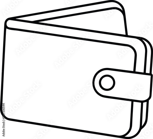 wallet outline vector and illustration line art