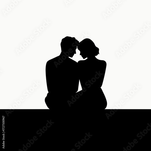Couple rooftop sitting