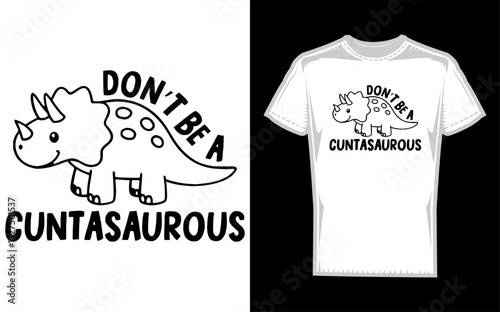 Humorous dinosaur illustration with bold typography and vibrant colors for t shirts and merchandise