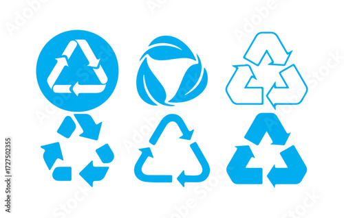 recyclable icon set. symbol. Reload, refuse, rotate icon.  purity on transparent background. vector illustration eps 10