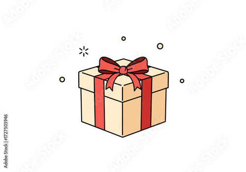 A beautifully wrapped gift box with a red ribbon and bow for any special occasion.