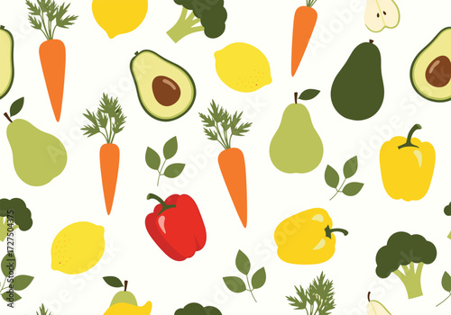 A colorful assortment of fresh organic fruits and vegetables.