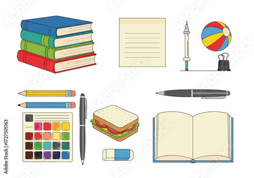 A collection of school and office supplies for students and professionals.