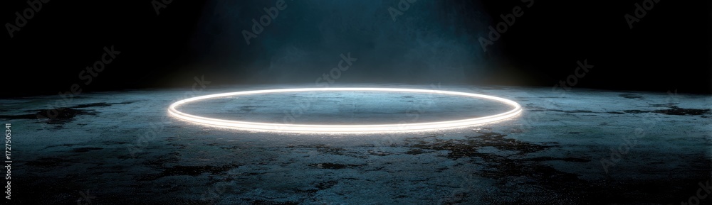 Obraz premium Glowing Circle on a Dusty Surface
