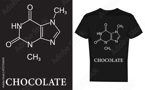 Theobromine molecule structure illustration a key compound found in chocolate and cacao