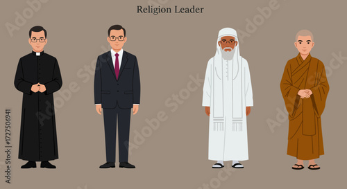 Four religious leaders from diverse faiths stand sidebyside
