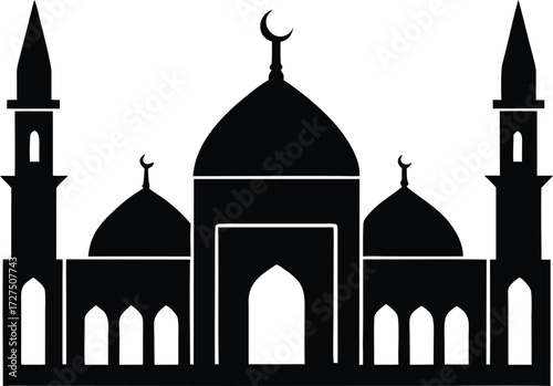 mosque illustration, worship place icon
