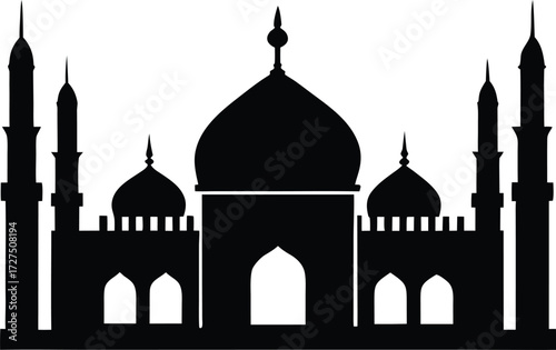 mosque illustration, worship place icon
