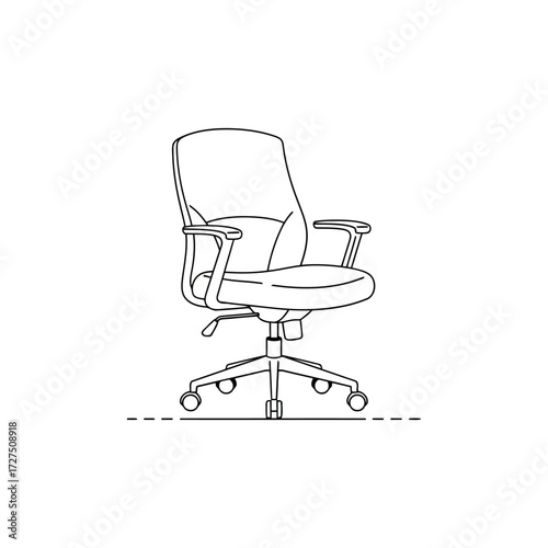 Office chair line drawing vector illustration/vacancy post/ hiring