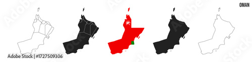 Oman map set. Map of Oman with flag.  Vector EPS 10