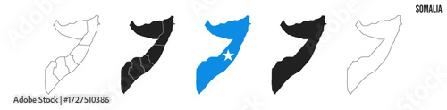 Somalia map set. Map of Somalia with flag.  Vector EPS 10