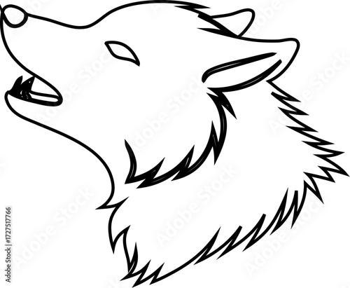 Wallpaper Mural Geometric wolf roaring face outline vector, great for abstract tattoos, logo design, tribal art, and adventure branding. Torontodigital.ca