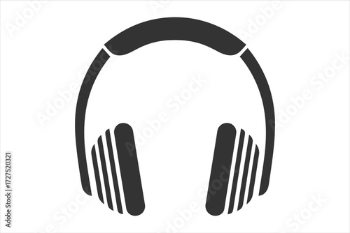 Vector art of headphones icon headset symbol earphones sign music listening device audio equipment for sound and voice recording modern vector illustration