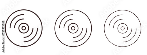 Vinyl icons in thin line symbols with editable strokes