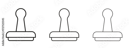 Stamp icons in thin line symbols with editable strokes