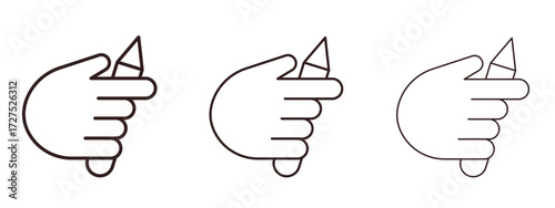 Self expression icons in thin line symbols with editable strokes
