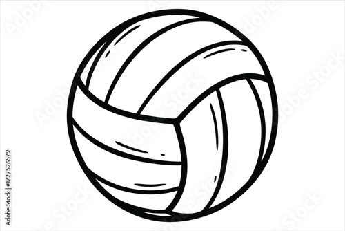 Vector art of volleyball ball is a team sport played by two teams of six players on a court divided by a net, using hands to hit the ball over the net