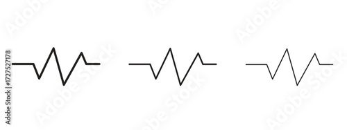 Pulse icons in thin line symbols with editable strokes