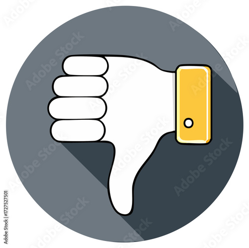 Flat design thumbs down icon vector illustration Dislike and disapproval symbol