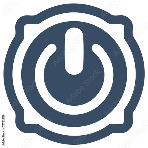 Symbolic representation of power button, turn on, turn off, circle button with a power symbol within, icon design