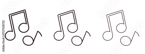 Music icons in thin line symbols with editable strokes