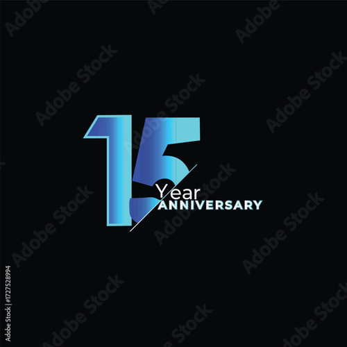 15 Year Anniversary Celebration Logo Design with Clean Typography and Minimal Modern Business Style
