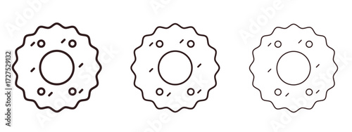 Microorganism icons in thin line symbols with editable strokes