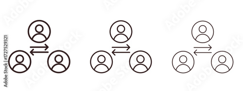 Mediator icons in thin line symbols with editable strokes