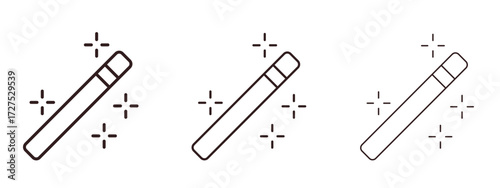 Magic wand icons in thin line symbols with editable strokes